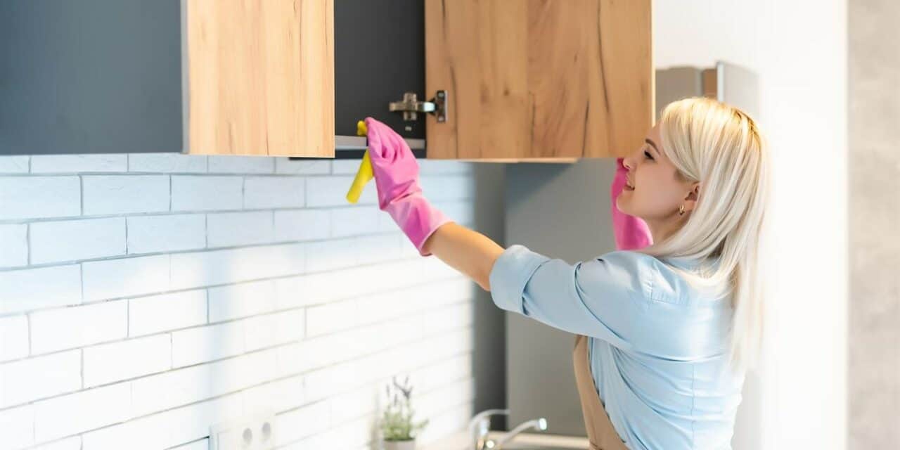 The Effective Way For Cleaning Kitchen Cabinets With Vinegar Shiny   How To Clean Kitchen Cabinets With Vinegar 1 1280x640 