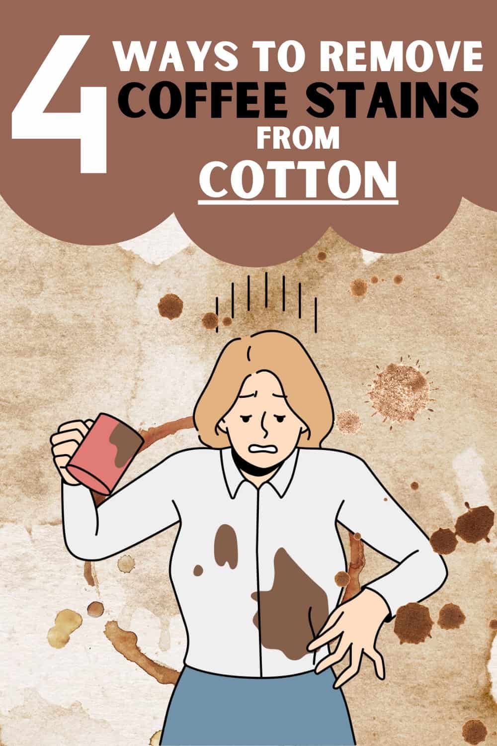 Press and hold the napkin or tissue onto the coffee stain
