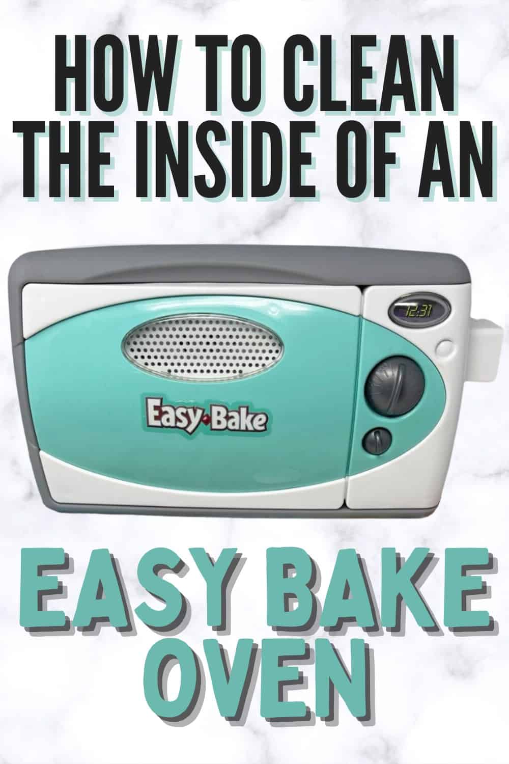 Use dish soap and water to clean inside an easy bake oven