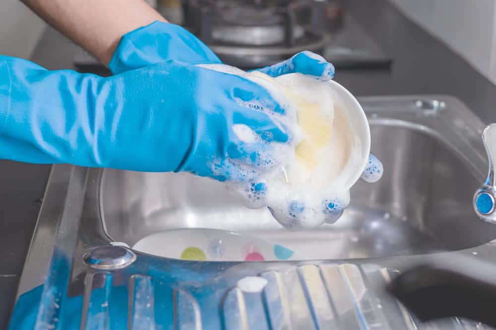 Wear Latex Gloves To Wash Your Dishes