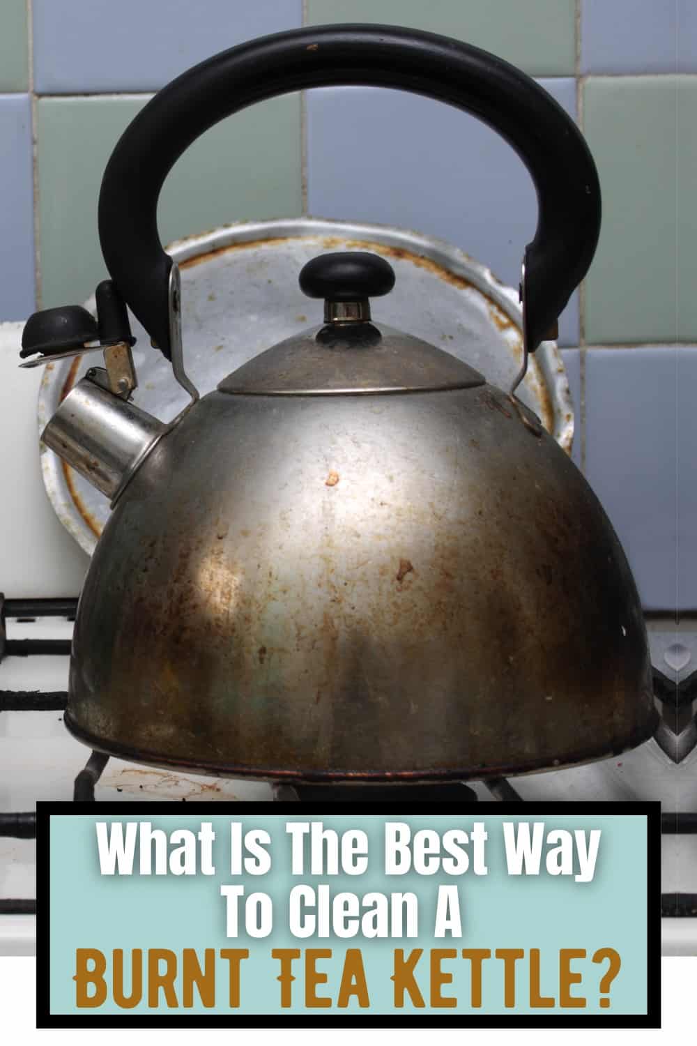 You can clean a burnt kettle with baking soda, and vinegar